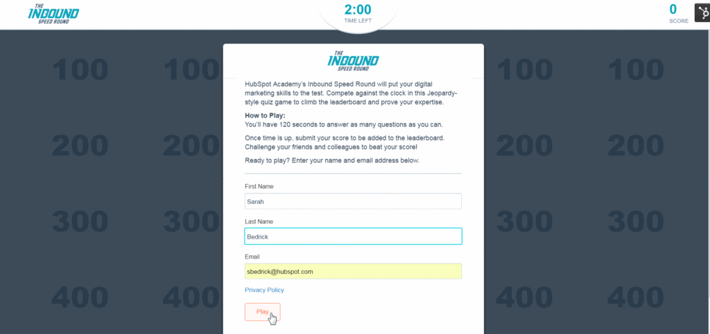 HubSpot Academy's Inbound Speed Round